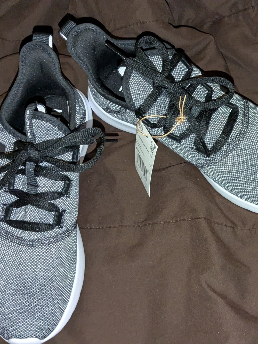 Adidas Men’s Black & Gray Lightweight Knit Running Shoes